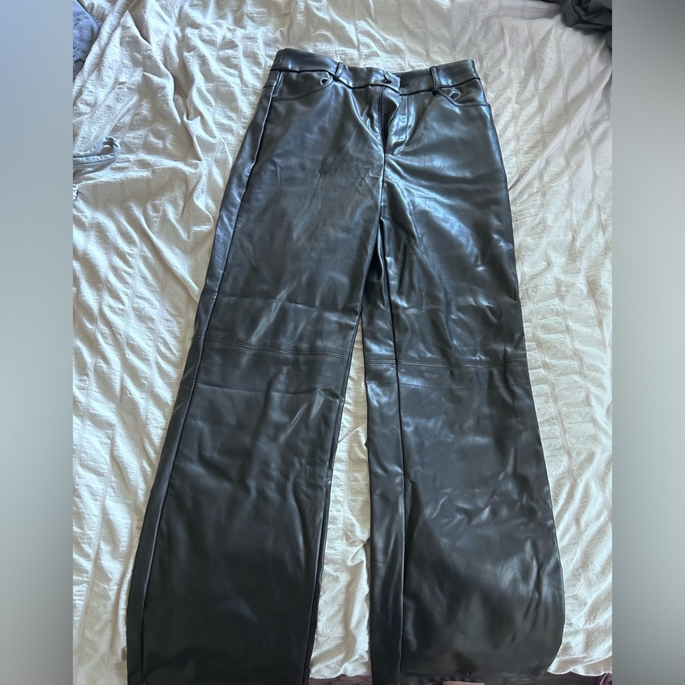 SHEIN Black Faux Leather Pants